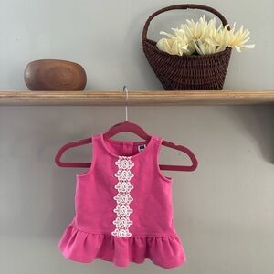 Janie & Jack Pink Peplum Tank • 6-12m